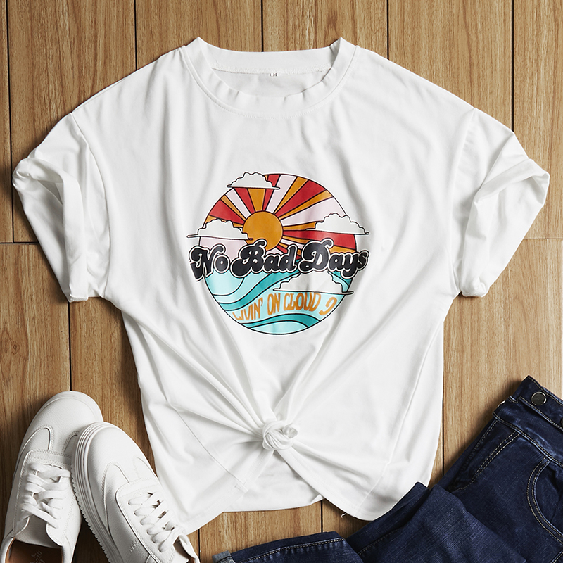 

Lovely Leisure Print White T-shirt