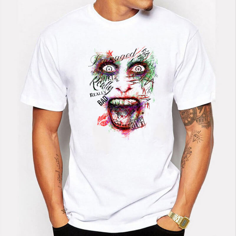 

Lovely Men Leisure Print White T-shirt