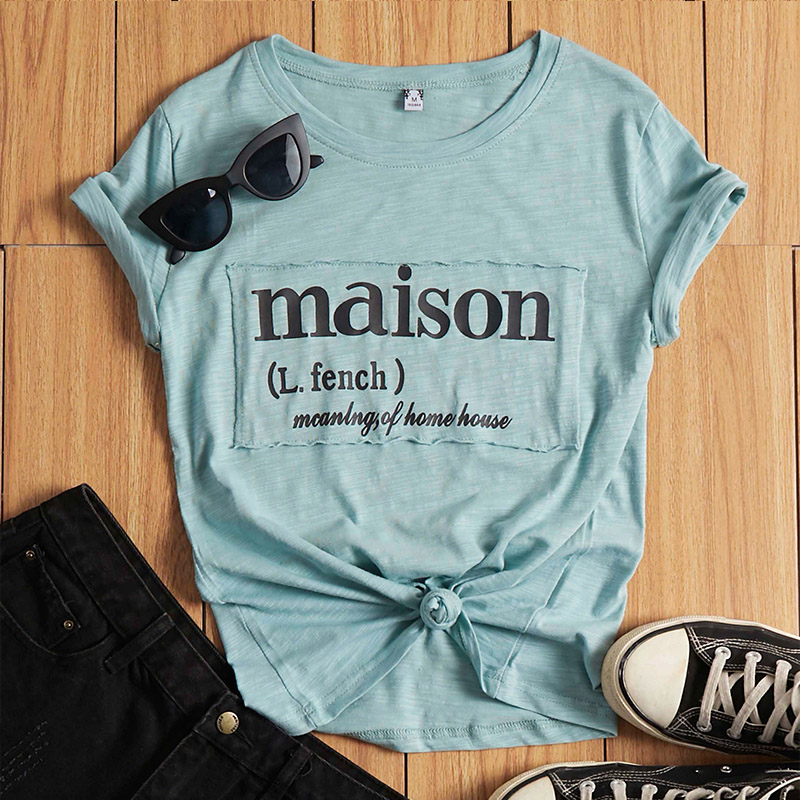 

Lovely Leisure Letter Print Green T-shirt