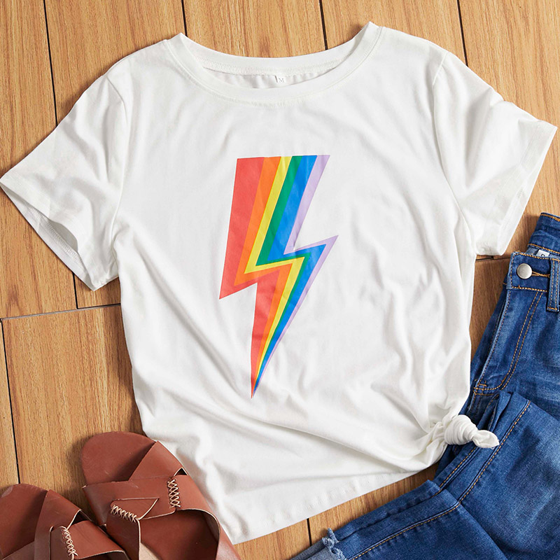 

Lovely Casual Print White T-shirt