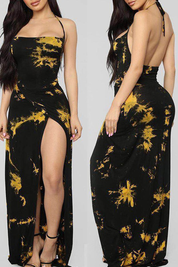 

Lovely Trendy Print Black Maxi Dress