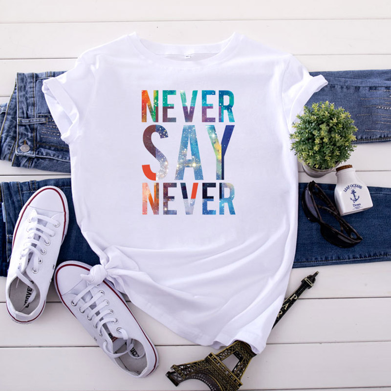 

Lovely Leisure O Neck Letter Print White T-shirt