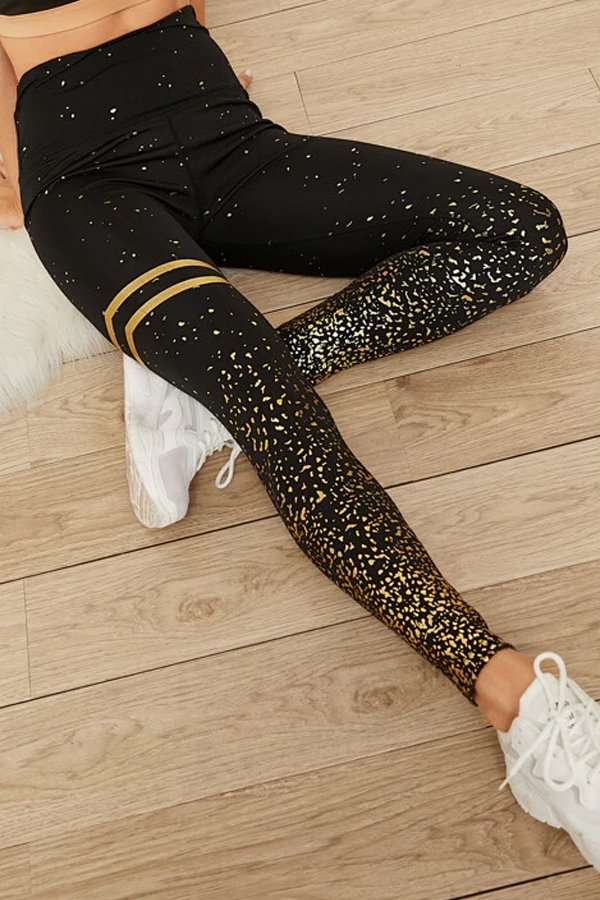 

Lovely Sportswear Patchwork Black Pants