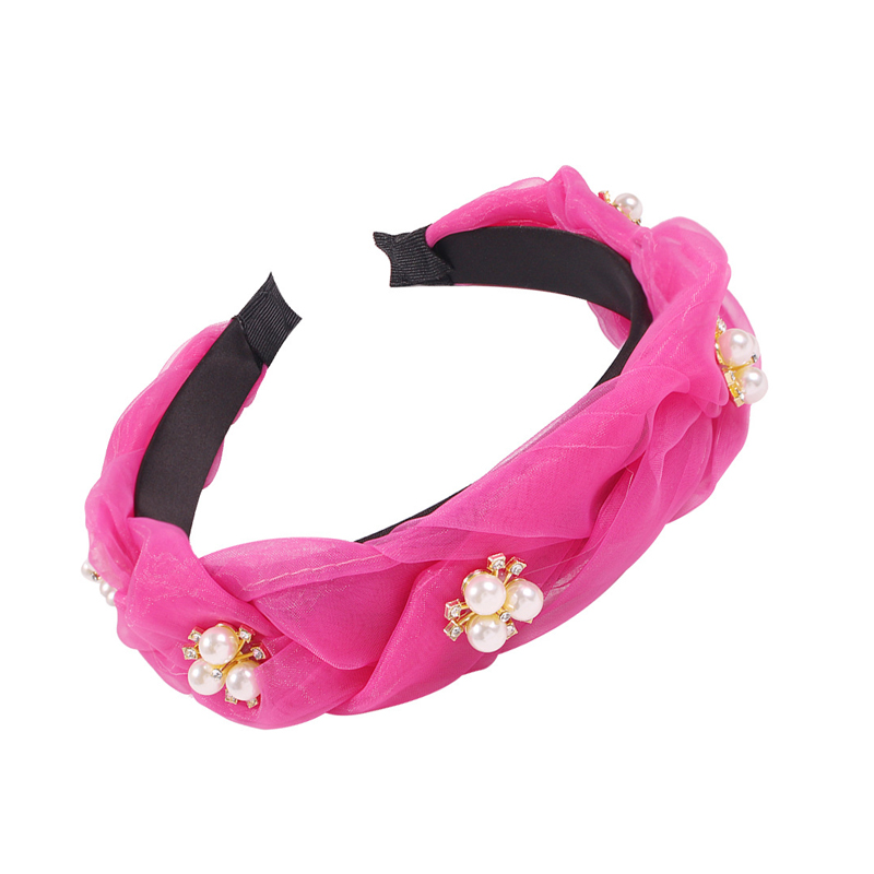 

Lovely Sweet Pearl Rose Red Headband