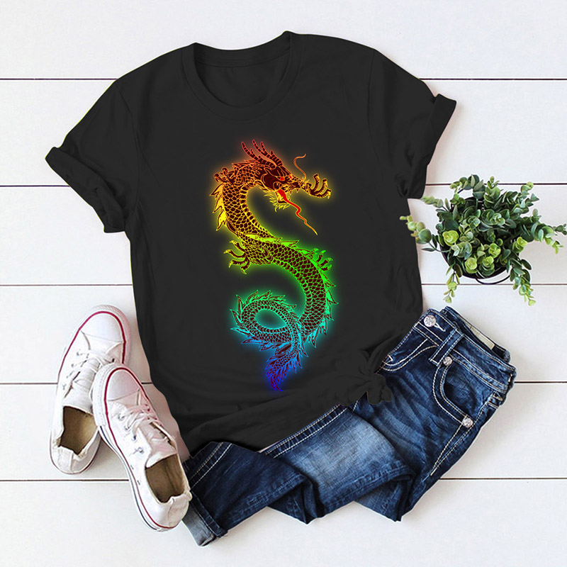 

Lovely Casual O Neck Print Black T-shirt