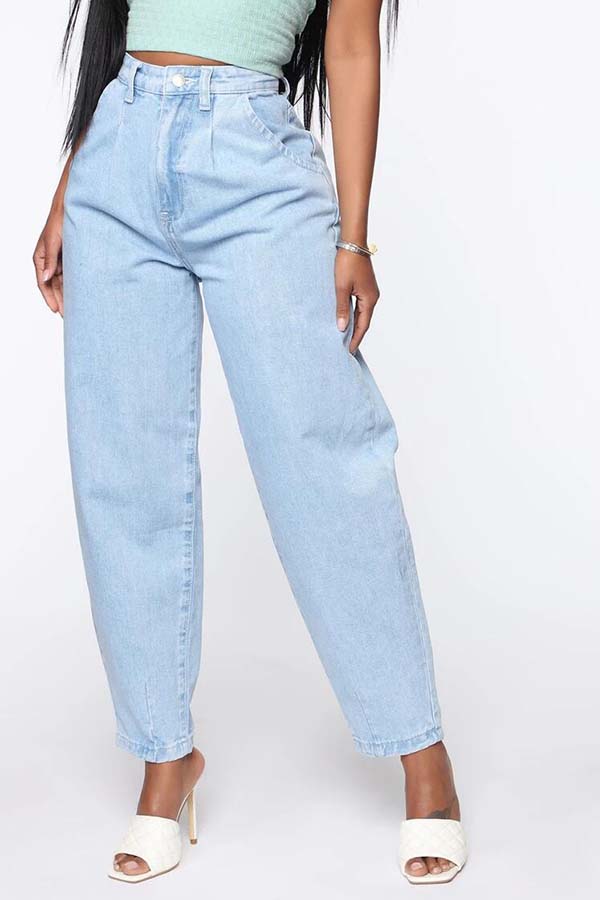 Lovely Leisure Basic Baby Blue Jeans