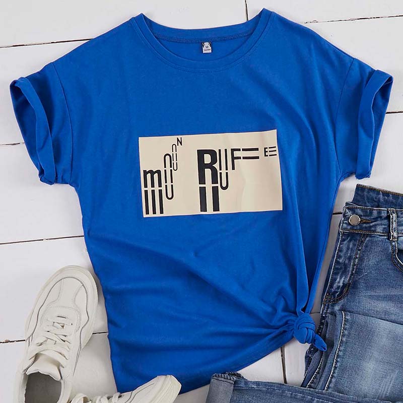 

Lovely Casual Letter Print Blue T-shirt