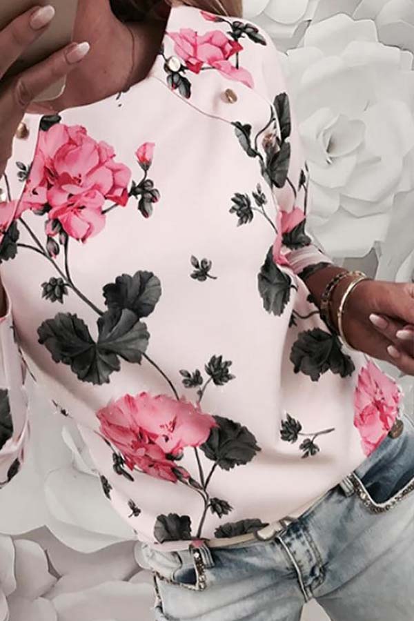 

Lovely Casual Print Pink T-shirt