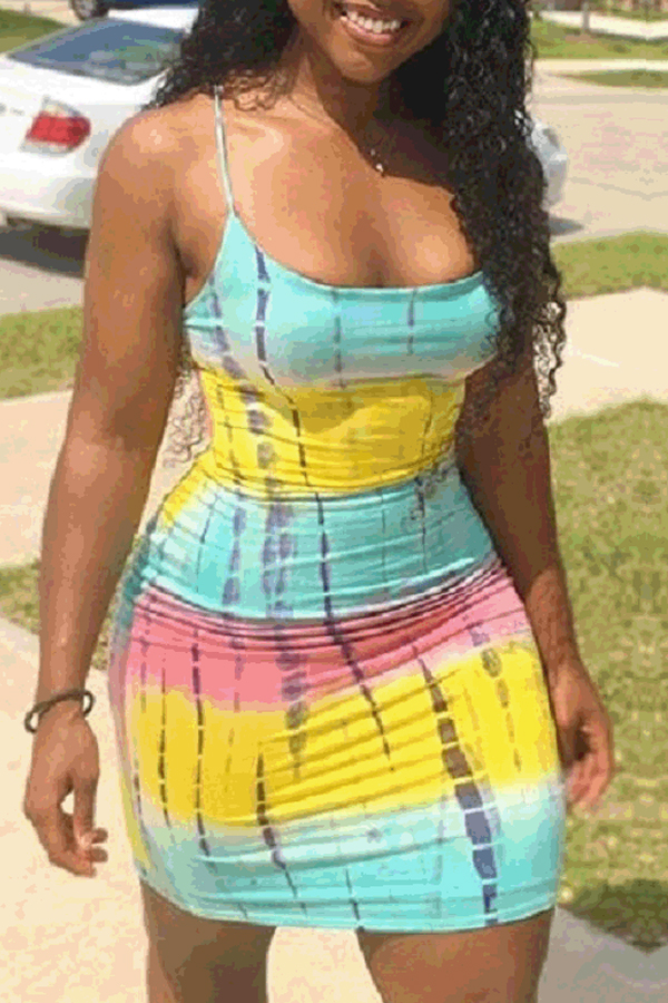 

Lovely Casual Print Blue Mini Dress