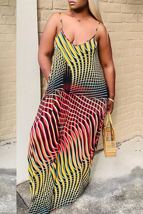 

Lovely Casual Print Multicolor Maxi Dress, Multi