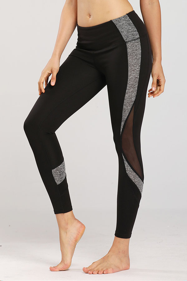 

Lovely Leisure Patchwork Grey Black Leggings
