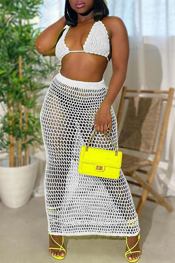 

Lovely Hollow-out White Cover-up