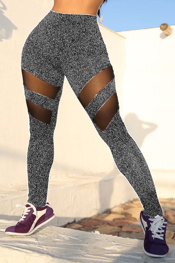 

Lovely Casual Patchwork Grey Pants