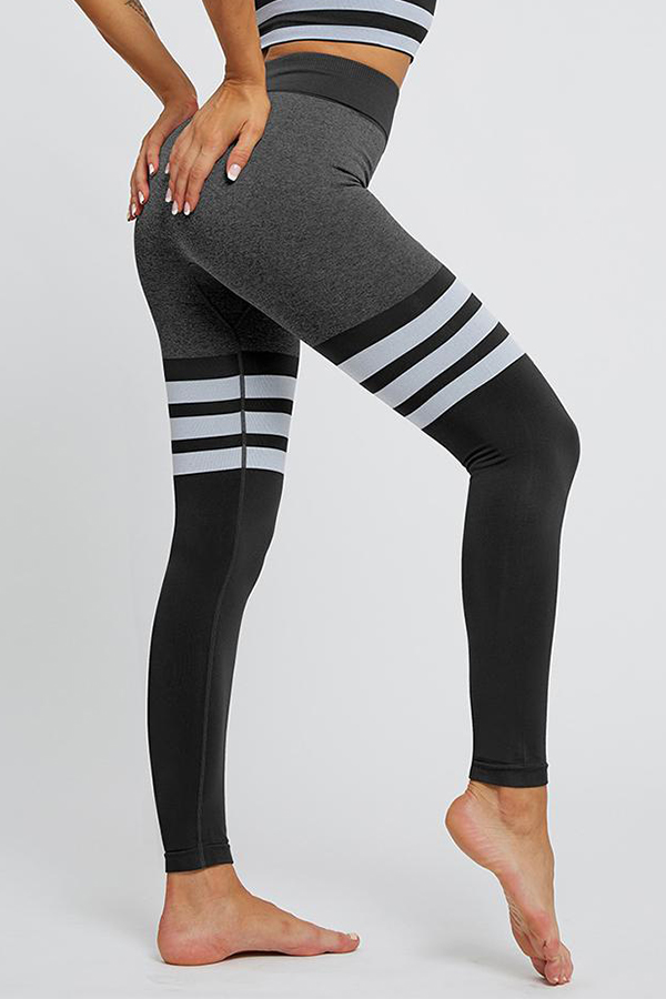 

Lovely Sportswear Patchwork Black Pants