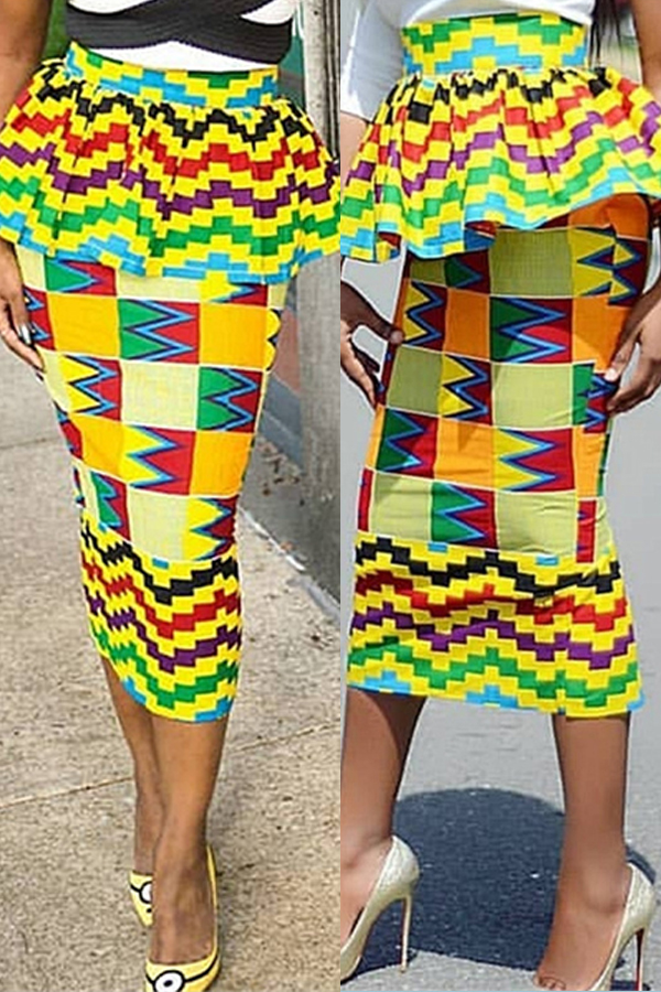 

Lovely Bohemian Print Multicolor Skirt, Multi