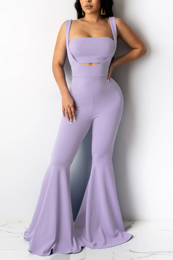 

Lovely Casual Hollow-out Light Purple Two-piece Pants Set