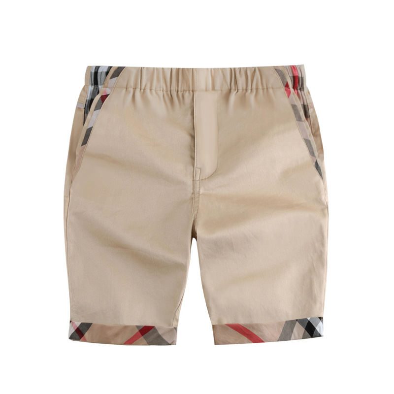 

Lovely Casual Patchwork Khaki Boys Shorts