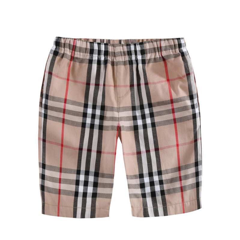 

Lovely Casual Plaid Print Apricot Boys Shorts