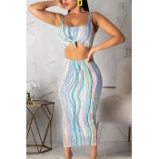LW Casual Print Multicolor Two-piece Skirt Set
