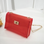 Lovely Trendy See-through Red Messenger Bag