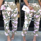 Lovely Casual Camo Print Pink Pants