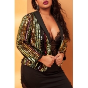 Lovely Trendy Patchwork Multicolor Plus Size Blaze