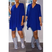Lovely Trendy Asymmetrical Royalblue Two-piece Sho