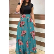 Lovely Leisure Patchwork Green Maxi Dress