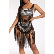 Lovely Hollow-out Black Cover-up