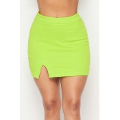 Lovely Street Solid Green Mini Skirt