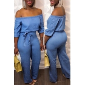 LW Off The Shoulder Drawstring Jumpsuit