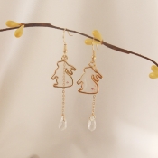 Lovely Sweet Tassel Design Gold Earring