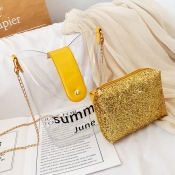Lovely Chic Chain Strap Yellow Crossbody Bag
