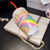 Lovely Sweet Chain Strap Gold Crossbody Bag