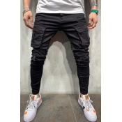 Lovely Casual Pocket Patched Black Jeans