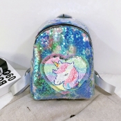 Lovely Stylish Sequined Blue Backpack