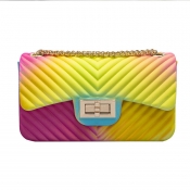 Lovely Trendy Chain Strap Rose Red Crossbody Bag(L