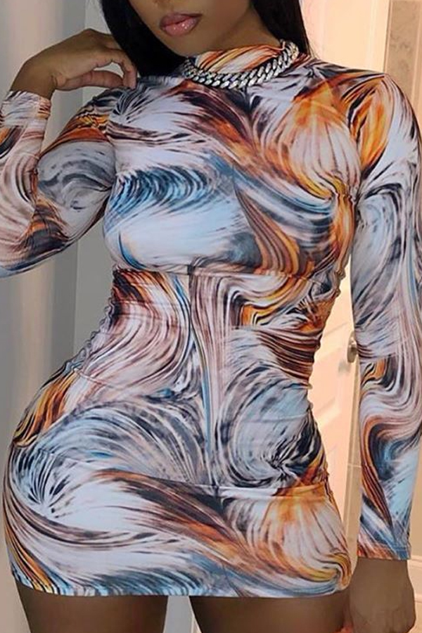 Lovely Trendy Print Multicolor Mini Dress