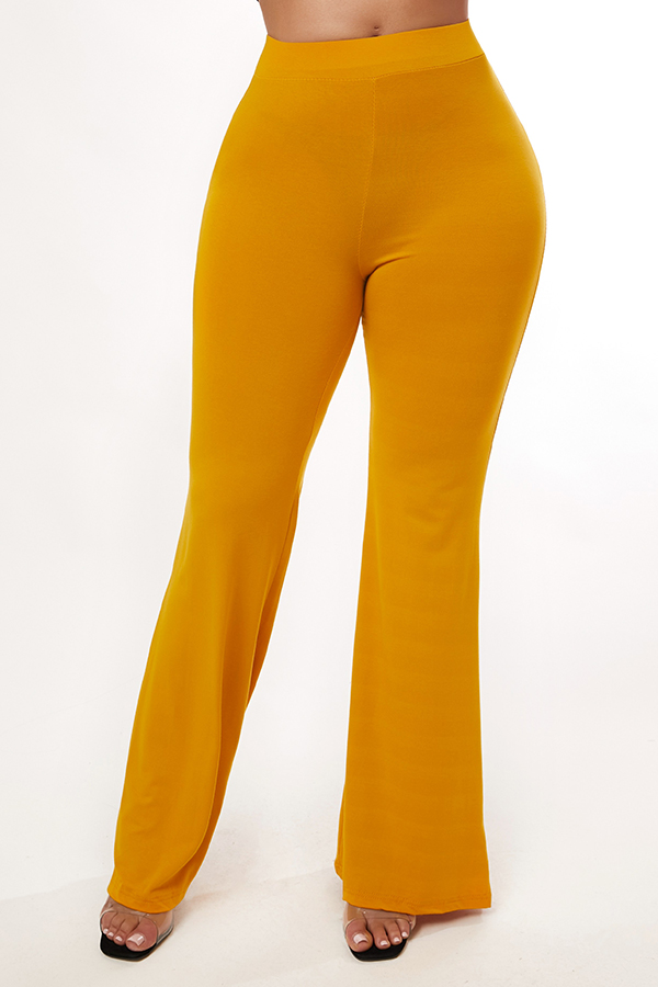 

Lovely Casual Basic Yellow Pants