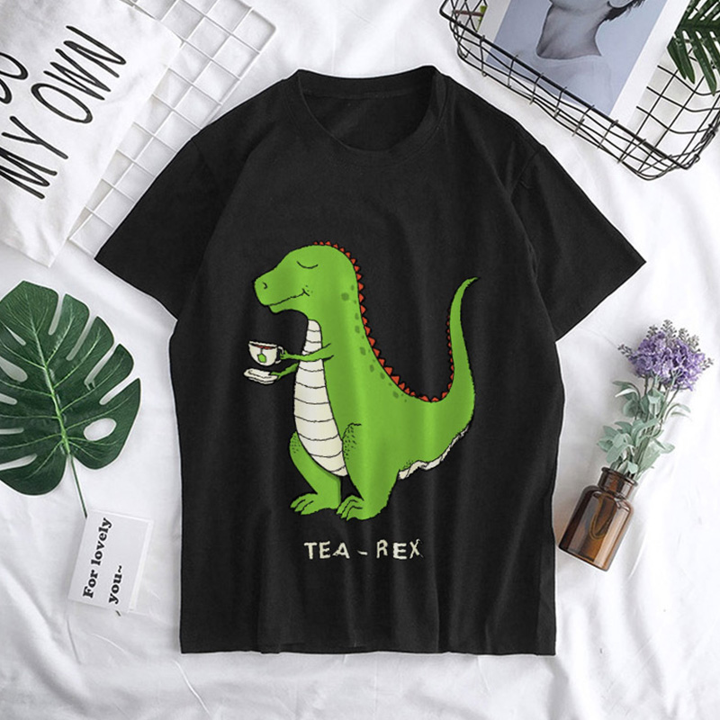 

Lovely Casual O Neck Cartoon Print Black Plus Size T-shirt