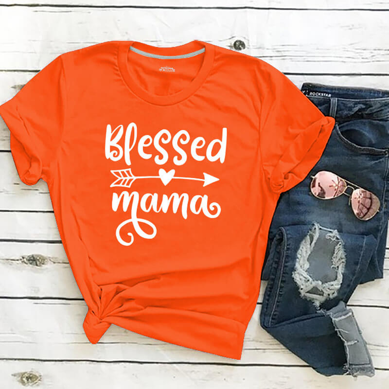 

Lovely Leisure O Neck Letter Print Orange Plus Size T-shirt