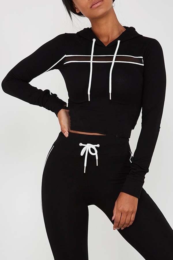 

Lovely Trendy Patchwork Black Loungewear
