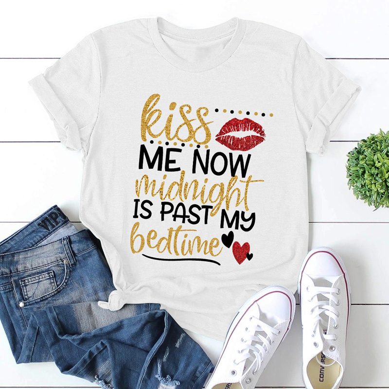 

Lovely Leisure O Neck Letter Print White Plus Size T-shirt