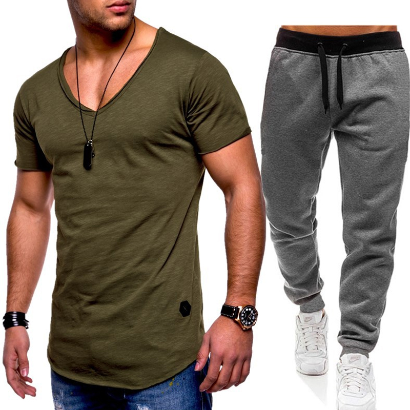 

Lovely Casual V Neck Basic Army Green Two-piece Pants Set