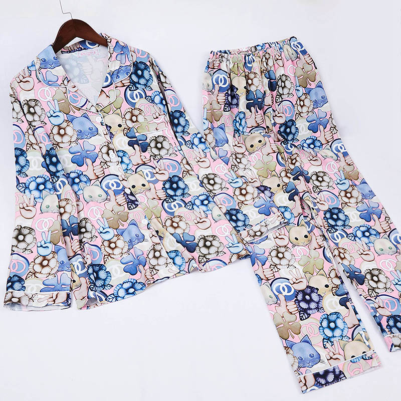 

Lovely Sweet Cartoon Print Pink Sleepwear