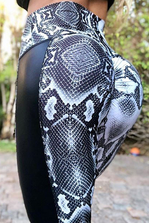 

Lovely Sportswear Patchwork Black Pants