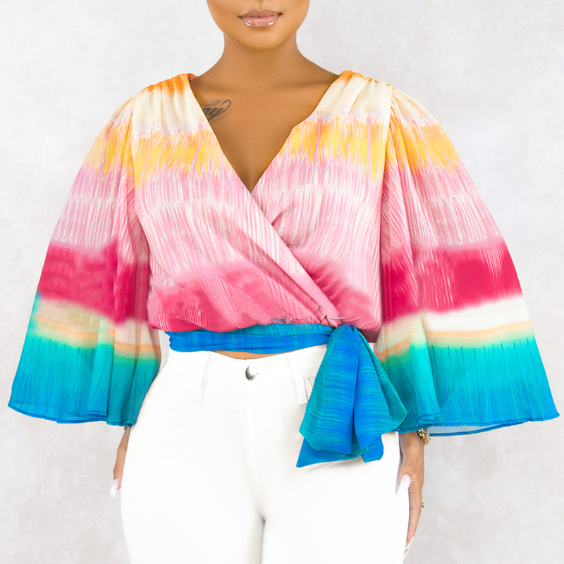 

Lovely Trendy Print Multicolor Blouse, Multi