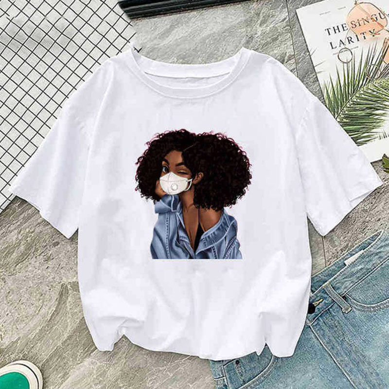 

Lovely Casual O Neck Print White Plus Size T-shirt
