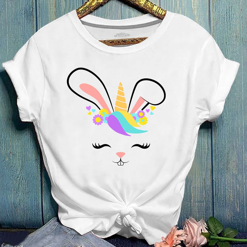 

Lovely Casual O Neck Cartoon Print White Plus Size T-shirt