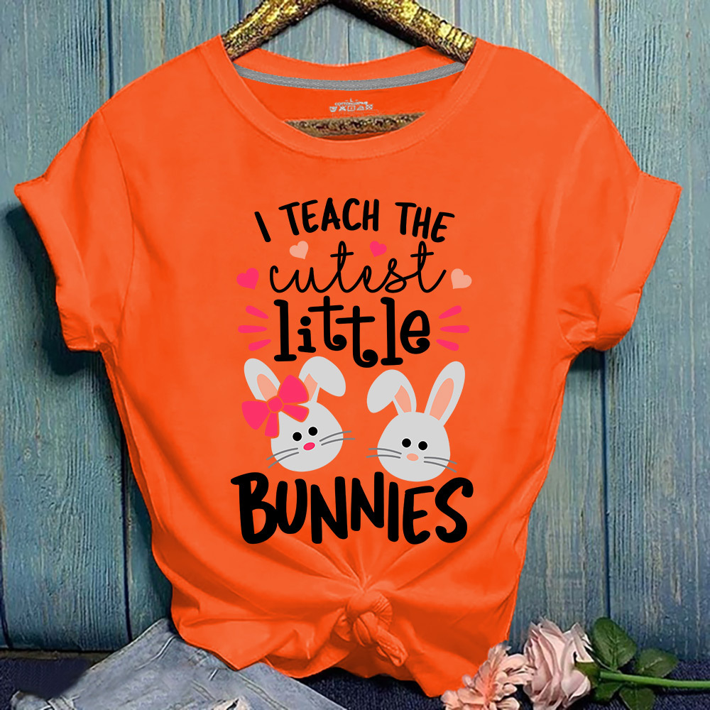 

Lovely Casual O Neck Cartoon Print Orange Plus Size T-shirt